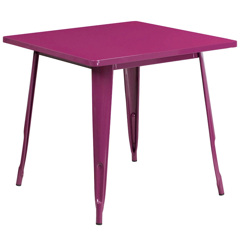 Table carrée en métal de 31,5 pouces pour intérieur et extérieur