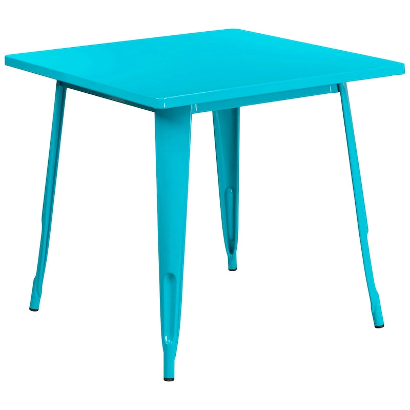 Table carrée en métal de 31,5 pouces pour intérieur et extérieur