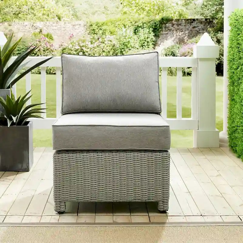 Fauteuil central d'angle en osier Bradenton Outdoor