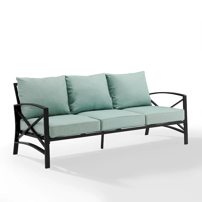 Canapé d'extérieur en métal Crosley Kaplan - 79 cm (L) x 30,5 cm (P) x 32 cm (H)