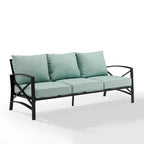 Canapé d'extérieur en métal Crosley Kaplan - 79 cm (L) x 30,5 cm (P) x 32 cm (H)