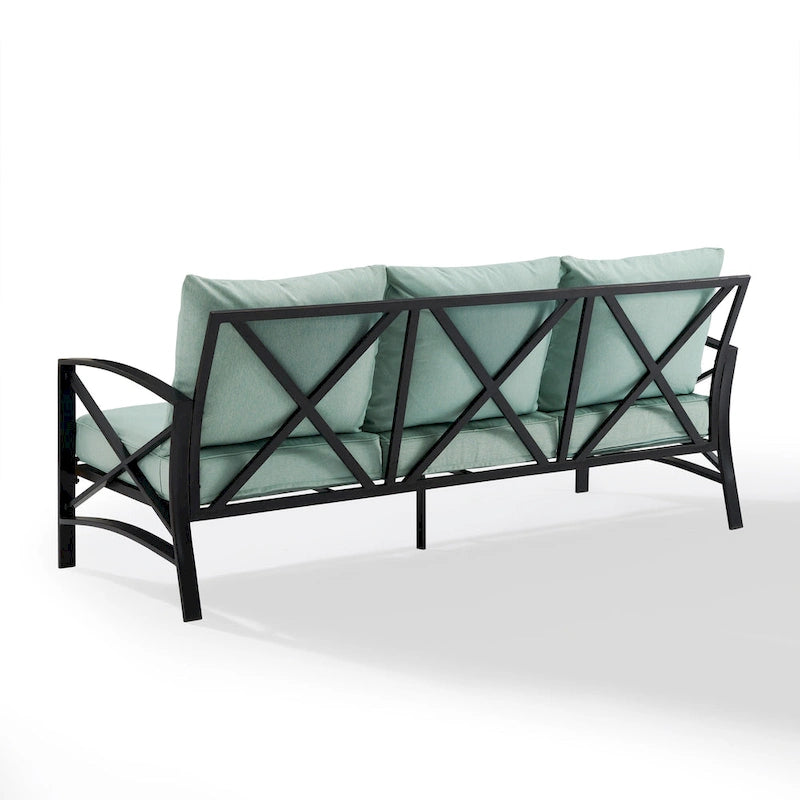 Canapé d'extérieur en métal Crosley Kaplan - 79 cm (L) x 30,5 cm (P) x 32 cm (H)