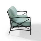 Canapé d'extérieur en métal Crosley Kaplan - 79 cm (L) x 30,5 cm (P) x 32 cm (H)
