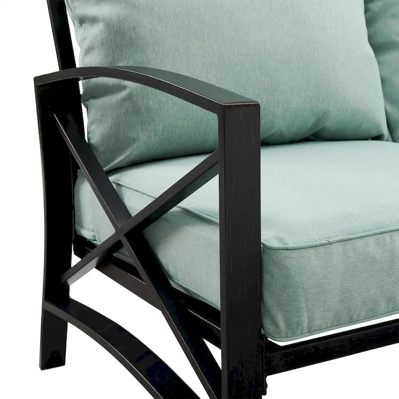 Canapé d'extérieur en métal Crosley Kaplan - 79 cm (L) x 30,5 cm (P) x 32 cm (H)