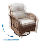 Ensemble de conversation 3 pièces avec fauteuil pivotant en osier de Havenside Home