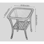 Ensemble de conversation 3 pièces avec fauteuil pivotant en osier de Havenside Home
