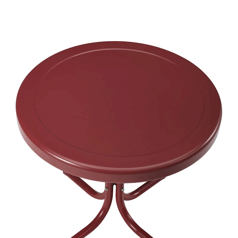 Table d'appoint rétro en métal Crosley, couleur rouge corail