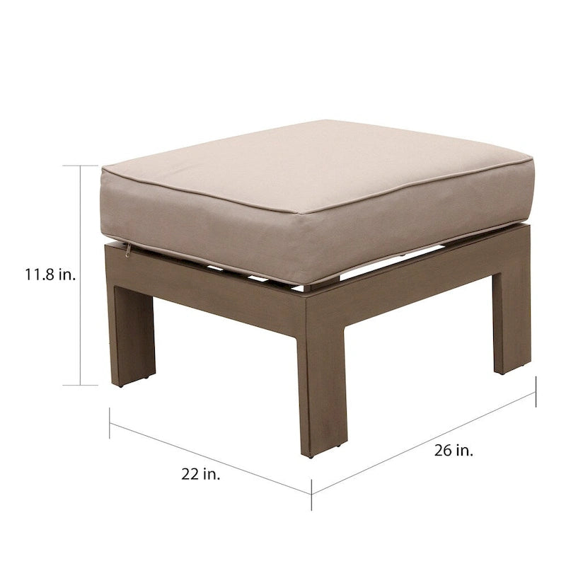 Pouf d'extérieur Katalla avec coussin par Havenside Home - (l) 25,98 po x (h) 11,81 po x (p) 25,98 po