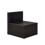 Fauteuil central d'extérieur Palm Harbor en résine tressée marron avec coussins gris - 77,5 cm (H) x 58,5 cm (L) x 67,5 cm (P)