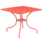 Ensemble de salle à manger carré en acier 5 pièces de 90 cm (35,5 pouces) pour intérieur et extérieur