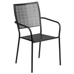 Ensemble de salle à manger carré en acier 5 pièces de 90 cm (35,5 pouces) pour intérieur et extérieur