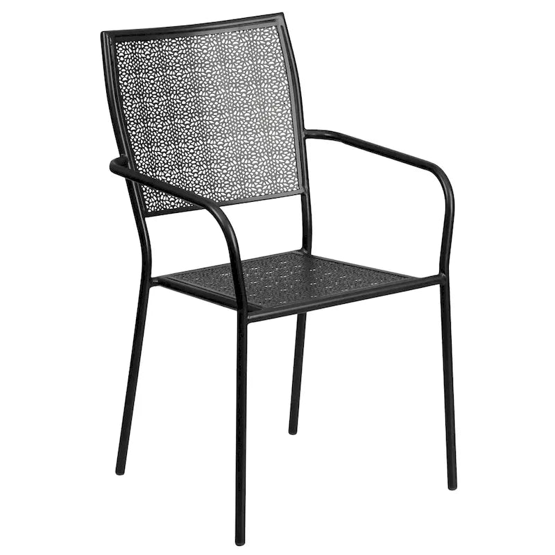 Ensemble de salle à manger carré en acier 5 pièces de 90 cm (35,5 pouces) pour intérieur et extérieur