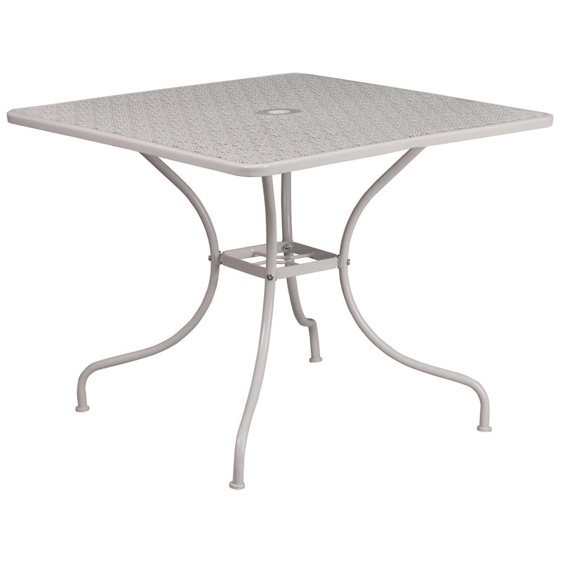 Ensemble de salle à manger carré en acier 5 pièces de 90 cm (35,5 pouces) pour intérieur et extérieur