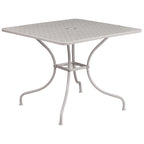 Ensemble de salle à manger carré en acier 5 pièces de 90 cm (35,5 pouces) pour intérieur et extérieur