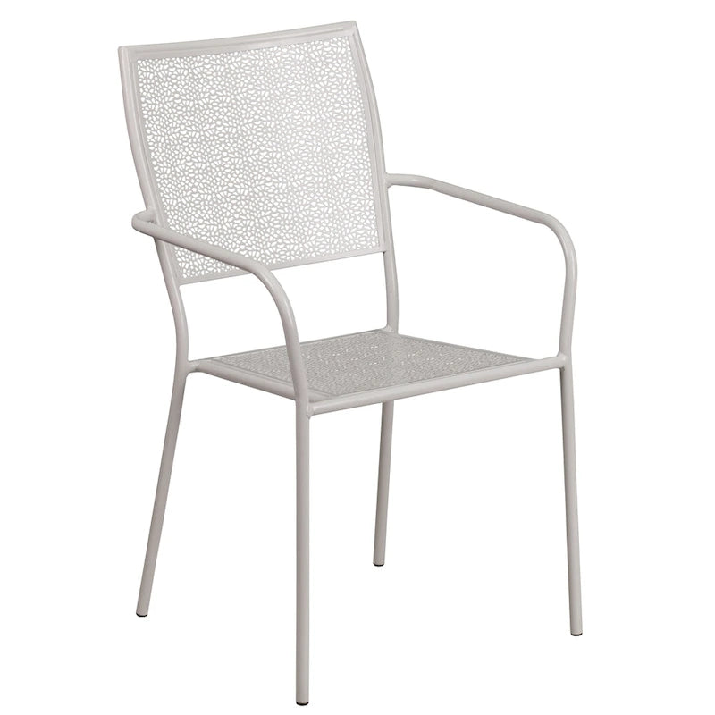 Ensemble de salle à manger carré en acier 5 pièces de 90 cm (35,5 pouces) pour intérieur et extérieur