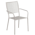 Ensemble de salle à manger carré en acier 5 pièces de 90 cm (35,5 pouces) pour intérieur et extérieur