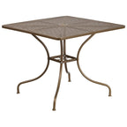 Ensemble de salle à manger carré en acier 5 pièces de 90 cm (35,5 pouces) pour intérieur et extérieur