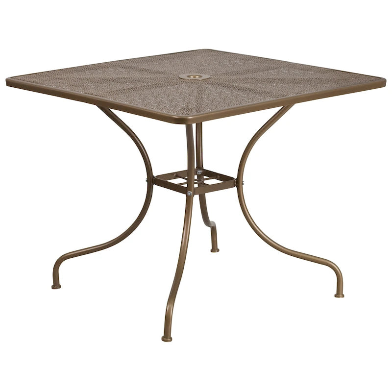 Ensemble de salle à manger carré en acier 5 pièces de 90 cm (35,5 pouces) pour intérieur et extérieur