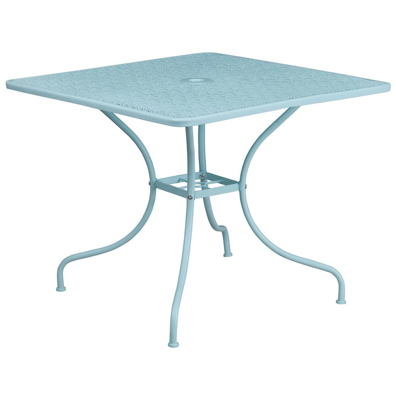 Ensemble de salle à manger carré en acier 5 pièces de 90 cm (35,5 pouces) pour intérieur et extérieur