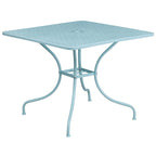 Ensemble de salle à manger carré en acier 5 pièces de 90 cm (35,5 pouces) pour intérieur et extérieur