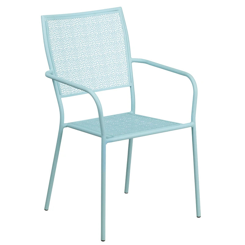 Ensemble de salle à manger carré en acier 5 pièces de 90 cm (35,5 pouces) pour intérieur et extérieur