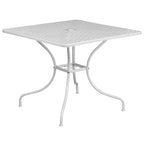 Ensemble de salle à manger carré en acier 5 pièces de 90 cm (35,5 pouces) pour intérieur et extérieur