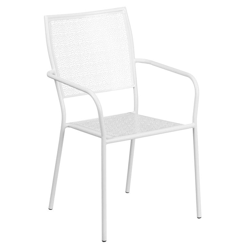 Ensemble de salle à manger carré en acier 5 pièces de 90 cm (35,5 pouces) pour intérieur et extérieur
