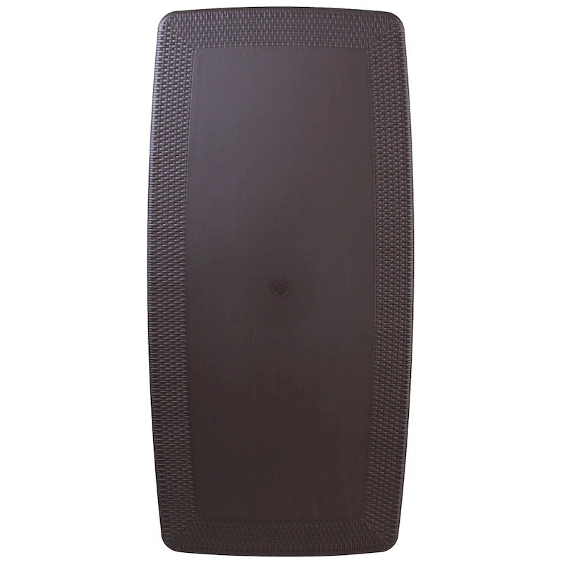 Table pliante en rotin et plastique de 1,71 m (5,62 pieds) pour intérieur et extérieur