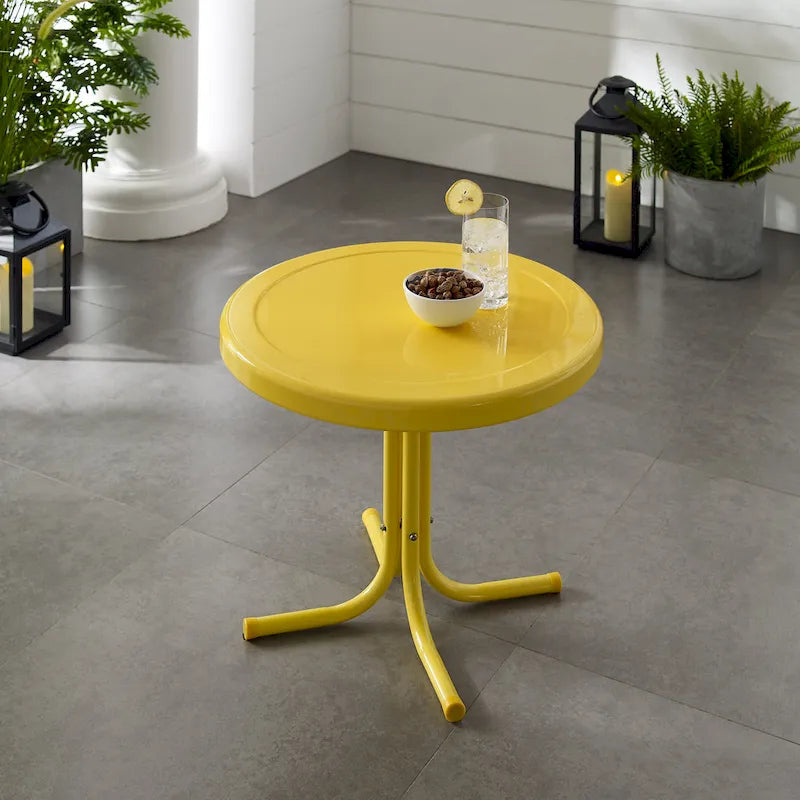 Crosley Retro Metal Side Table In Yellow