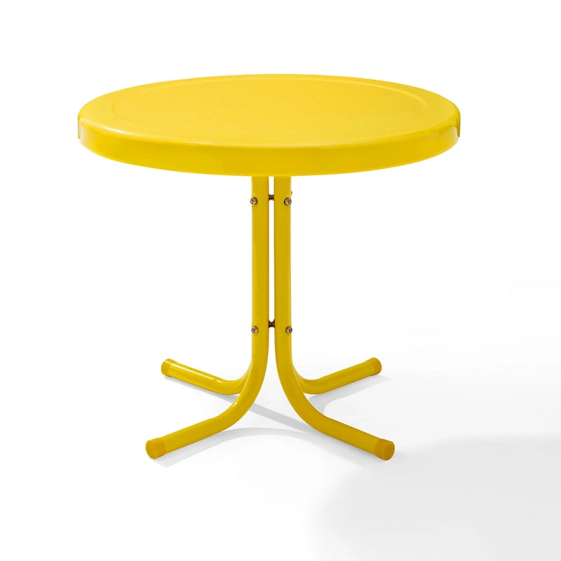 Table d'appoint rétro en métal jaune Crosley