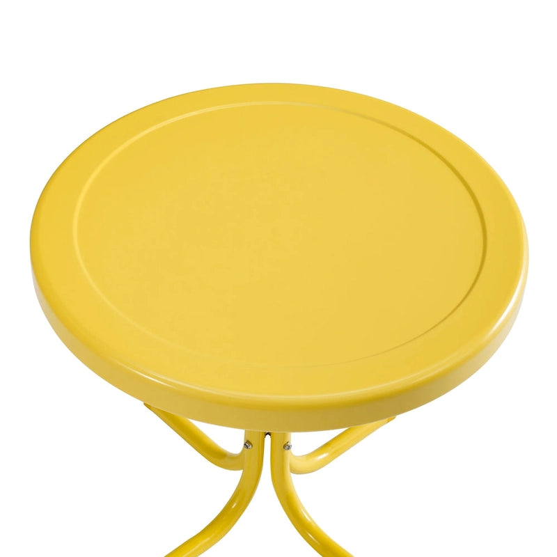 Table d'appoint rétro en métal jaune Crosley