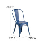 Chaise empilable en métal vieilli pour intérieur et extérieur - Mobilier de cuisine