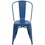 Chaise empilable en métal vieilli pour intérieur et extérieur - Mobilier de cuisine