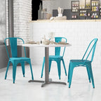 Chaise empilable en métal vieilli pour intérieur et extérieur - Mobilier de cuisine