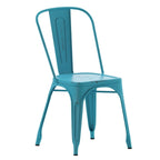 Chaise empilable en métal vieilli pour intérieur et extérieur - Mobilier de cuisine