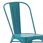 Chaise empilable en métal vieilli pour intérieur et extérieur - Mobilier de cuisine