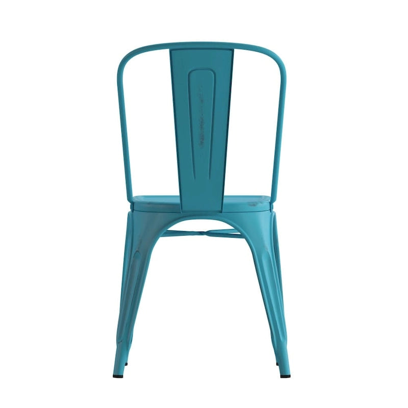 Chaise empilable en métal vieilli pour intérieur et extérieur - Mobilier de cuisine
