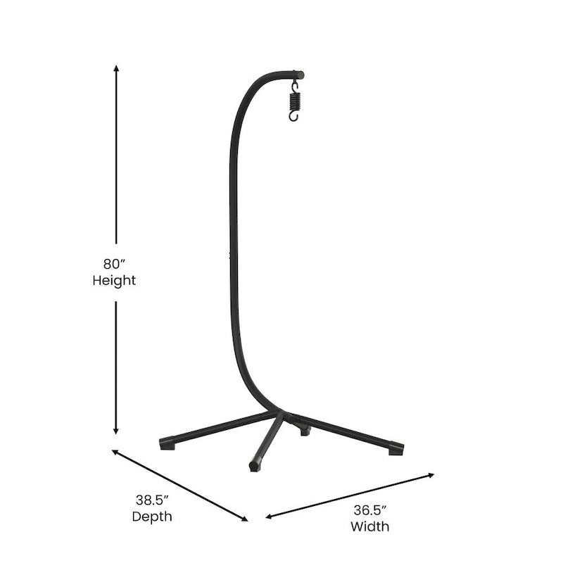 Support en C pour chaise suspendue commerciale en acier résistant aux intempéries avec quincaillerie incluse