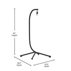 Support en C pour chaise suspendue commerciale en acier résistant aux intempéries avec quincaillerie incluse