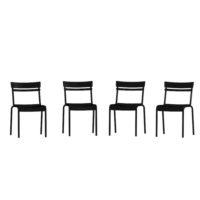 Tabourets de bar modernes à lattes métalliques de qualité commerciale pour intérieur/extérieur (ensemble de 4)