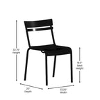 Tabourets de bar modernes à lattes métalliques de qualité commerciale pour intérieur/extérieur (ensemble de 4)
