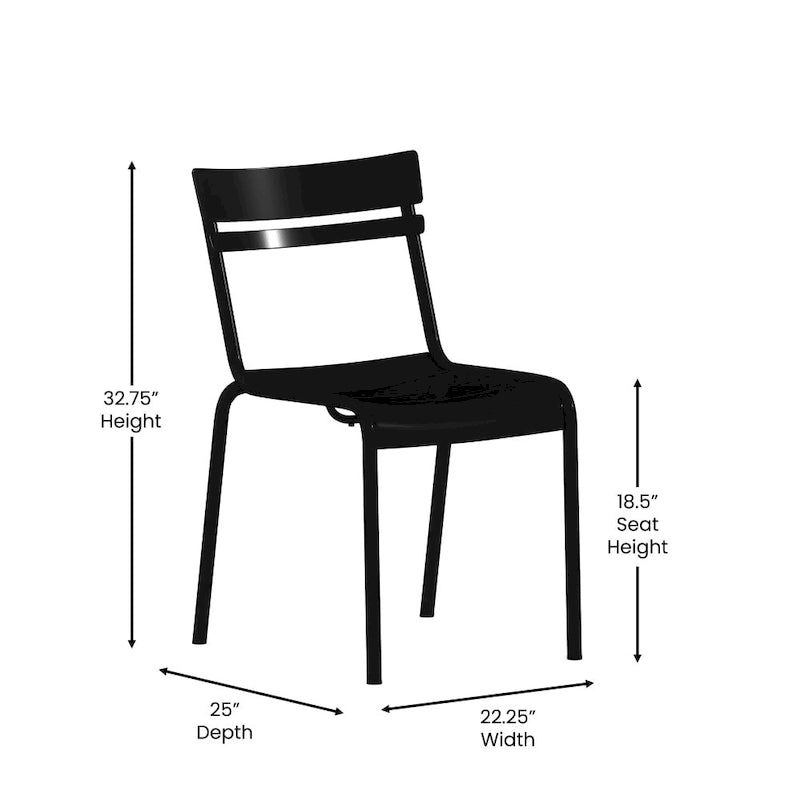 Tabourets de bar modernes à lattes métalliques de qualité commerciale pour intérieur/extérieur (ensemble de 4)