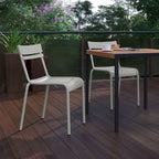 Tabourets de bar modernes à lattes métalliques de qualité commerciale pour intérieur/extérieur (ensemble de 4)