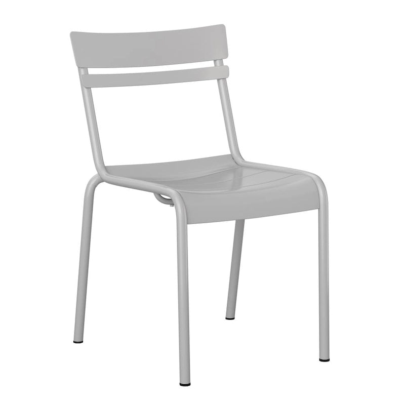 Tabourets de bar modernes à lattes métalliques de qualité commerciale pour intérieur/extérieur (ensemble de 4)