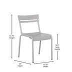 Tabourets de bar modernes à lattes métalliques de qualité commerciale pour intérieur/extérieur (ensemble de 4)