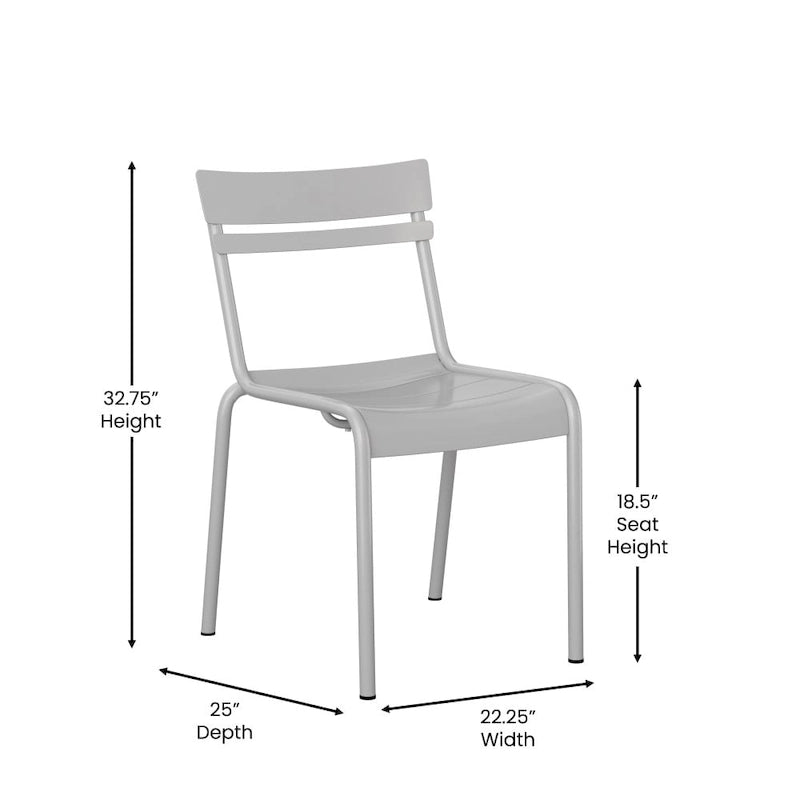 Tabourets de bar modernes à lattes métalliques de qualité commerciale pour intérieur/extérieur (ensemble de 4)