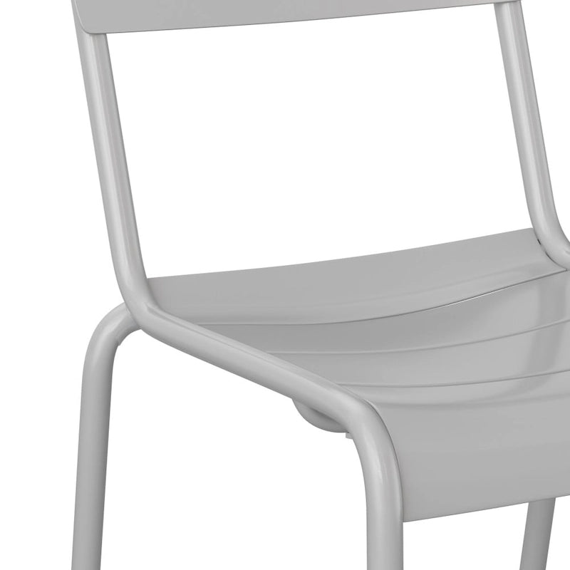 Tabourets de bar modernes à lattes métalliques de qualité commerciale pour intérieur/extérieur (ensemble de 4)