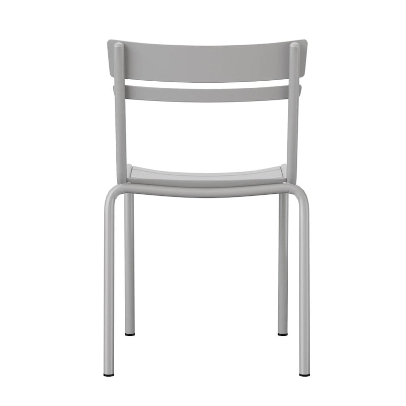 Tabourets de bar modernes à lattes métalliques de qualité commerciale pour intérieur/extérieur (ensemble de 4)