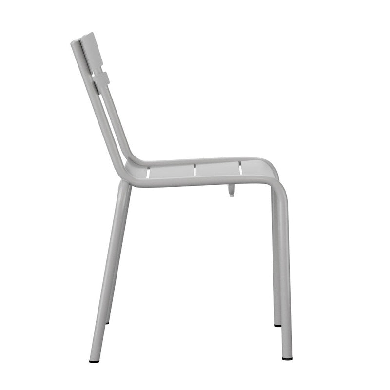 Tabourets de bar modernes à lattes métalliques de qualité commerciale pour intérieur/extérieur (ensemble de 4)