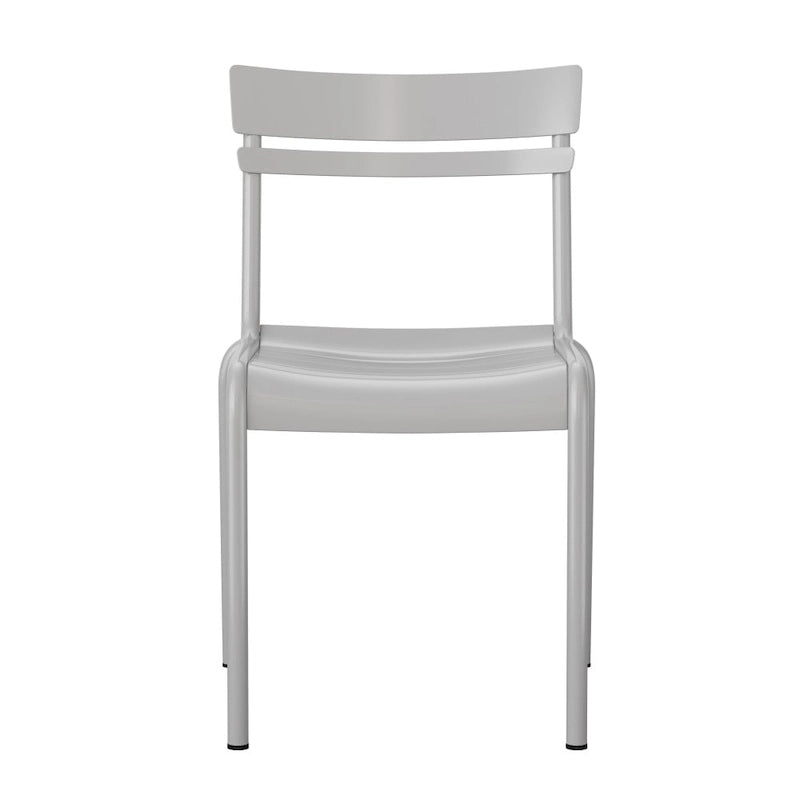 Tabourets de bar modernes à lattes métalliques de qualité commerciale pour intérieur/extérieur (ensemble de 4)